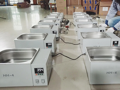 Prueba en los baños de laboratorio